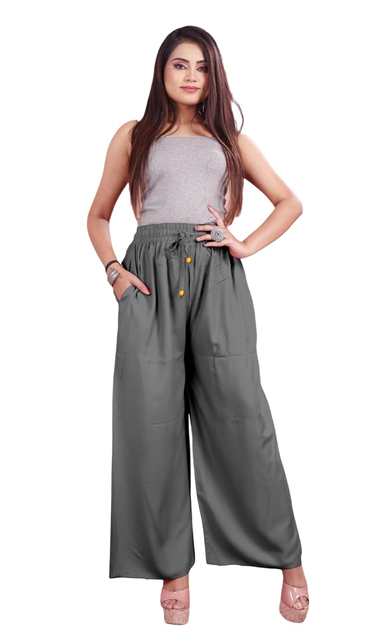 VIG TRENDS Women's Wide Leg Palazzo Pants, High Waist, Drawstring Closure, Casual Loose Fit Trousers - Image 1